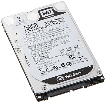【中古】WD HDD 内蔵固定ディスク 2.5in 750GB WD Black WD7500BPKX SATA3.0 7200rpm 16MB 9.5粍 5年