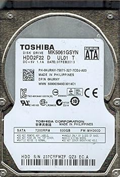 【中古】Toshiba mk5061gsyn 500 GB hdd2 F22 D ul01 T F / W : mh000d