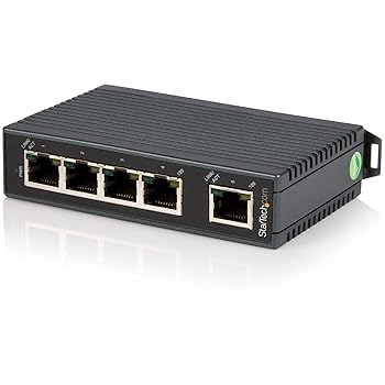 【中古】StarTech.com 5界面工業用スイッチングこしき DIN線路に取付け能力のある IES5102