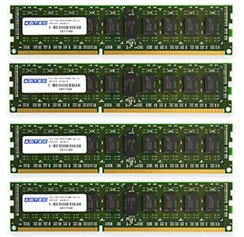 【中古】居住地テック DDR3L-1600 UDIMM 4GB 省ワット数/低起電力 4枚組 ADS12800D-LH4G4