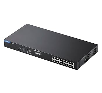 【中古】【39shop】エレコム★スイッチングハブ ギガビット 16ポート PoE機能搭載 耐熱50度 ループ防止機能 EHB-UG2B16F-PL（良い）｜ドリエム店