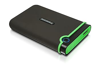 【中古】Transcend ポータブルHDD 2TB 耐衝撃 スリムタイプ USB3.1 Gen1 アイロングレー 3年 TS2TSJ25M3S