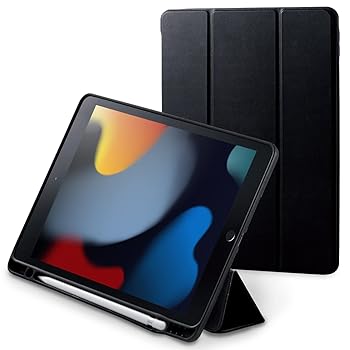 【中古】エレコム iPad 10.2 第9/8/7世代 2021/2020/2019年 ケース オートスリープ/ウェイク対応 Apple Pencilスタンド・ホルダー付 ブラック TBWA19RWVS