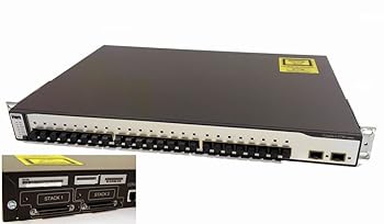 【中古】CISCO Catalyst 3750-24FS-S スタッカブル マルチ度合い イーサネットスイッチ WS-C3750-24FS-S