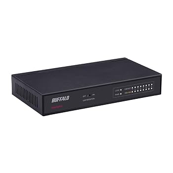 【中古】BUFFALO Giga対応 金属筺体 電源内蔵 8ポート ブラック スイッチングハブ 日本メーカー LSW5-GT-8NS/BK
