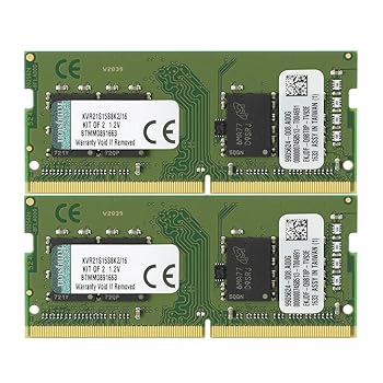【中古】キングストン Kingston ノートPC用メモリ DDR4 2133 PC4-17000 8GB×2枚 CL15 1.2V Non-ECC SODIMM 260pin KVR21S15S8K2/16 永久