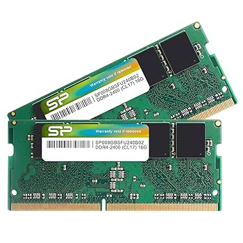 【中古】【39shop】SP★Silicon Power シリコンパワー ノートPC用 メモリ DDR4 2400 PC4-19200 8GB x 2枚 16GB 260Pin 1.2V CL17 Mac 対応 SP016GBSFU240B22（非常に良い）｜ドリエム店