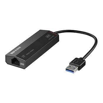 【中古】BUFFALO 有線LANアダプター LUA-U3-A2G チタニウムブラック 2.5GbE対応 USB 3.1 Gen1