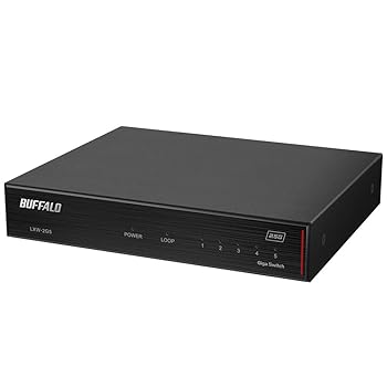 【中古】緩衝装置置き目 BUFFALO 2.5GbE相応う 金属元素筐体 ACワット数 5界面 黒いこと スイッチングこしき LXW-2G5