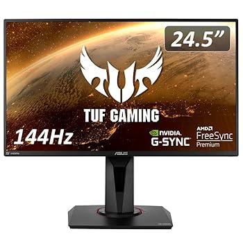 【中古】ASUS TUF Gaming ゲーミングモニター VG259Q 24.5in 盛りだくさん固定ディスク IPS 144サイクル 1ms HDMI×2 界面DP Adaptive-sync ELMB