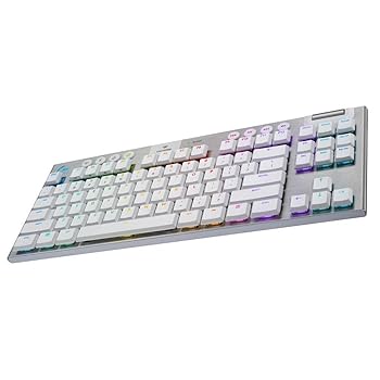 【中古】【39shop】Logitech★G915 TKL White Tactile Tenkeyless Lightspeed Wireless RGB Mechanical Gaming Keyboard, Low Profile Switch Options, LIGHTSYNC RG（良い）｜ドリエム店