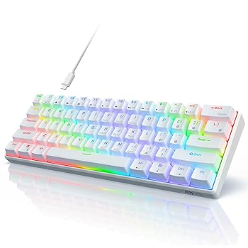 【中古】RK ROYAL KLUDGE RK61 有線 60% 機械的 ゲーミングキーボード 放送番組能力のある QMK/VIA RGB うしろ側点火装置 61足懸かり 超パウダーコンパクト ホットスワッ