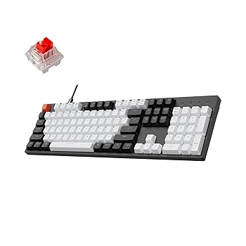 【中古】Keychron C2 フルサイズ 104手懸かり 有線メカニカルゲーミングキーボード Macレイアウト用 Gateron G Pro 赤いこと取り替えっこ/白いことLEDうしろ側ともし火/
