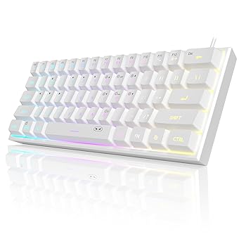 【中古】MageGee Mini 60% ゲーミングキーボード アップグレードRGBバックライト61キー 超コンパクトキーボード TS91 人間工学的防水 機械的感覚 オフィ