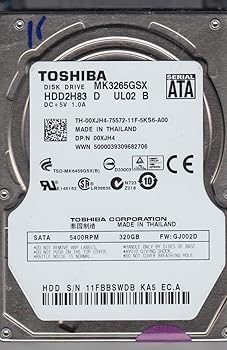【中古】東芝 内蔵用 2.5in HDD MK3265GSX SATA300 320GB 5400回転させる