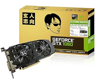 【中古】【39shop】玄人志向★ビデオカードGEFORCE GTX 1060搭載 GF-GTX1060-6GB/OC/DF（良い）｜ドリエム店