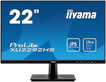 【中古】マウスコンピューター iiyama モニター ディスプレイ XU2292HS-B121.5型/1920×1080/IPS方式ノングレア/狭額縁フレームレス/広視野角/DP,HDMI,D-
