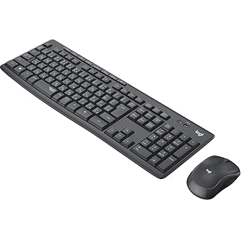【中古】ロジクール 無線電話二十日鼠 鍵盤 仕掛ける MK295GP 静音 耐水 無線電話 USB繋ぎ合わせる Unifying非相応う MK295 黒鉛 国内置き目品