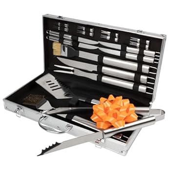 【中古】ツールキット、19ピースステンレススチール夏バーベキューグリルBBQ Grilling Utensil Set with Carrying Case by Chef Buddy