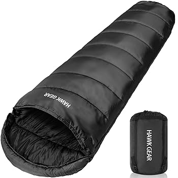 【中古】HAWK GEARホークギア 寝袋 シュラフ マミー型 キャンプ アウトドア -15度耐寒 簡易防水 オールシーズン ブラック 8,261円