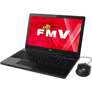 【中古】富士通 万覚え帳マイコン FMV LIFEBOOK AH42/W シャイニーブラック FMVA42WB パソコン・周辺機器-ノートPC