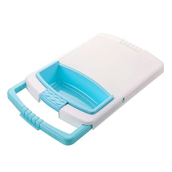 【中古】収納バスケット排水シンク多機能スリーインワンキッチンまな板 - 引き込み式、シンクのすべてのタイプに適した PP Color : Blue