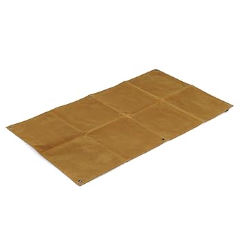 【中古】asobitoアソビト マルチシート キャメル 荷物置き 風除け 防水 頑丈 天然素材100% こだわり 綿帆布 本物志向 幅70×138cm レジャーシート アウト