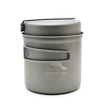 【中古】TOAKS トゥークス チタニウム ポット 1100ml ベイルハンドル 納める袋 POT-1100-BH 日本置き目品