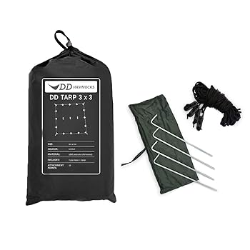 【中古】【39shop】DD★Hammocks DD タープ ３&times;３ ジェットブラック日本正規品（非常に良い）｜ドリエム店