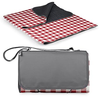 【中古】ONIVA 920-00-300-000-0 Blanket Tote XL Outdoor Picnic Blanket - Red Check with Gray スポーツ・アウトドア-その他
