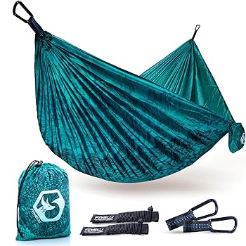 【中古】【39shop】Foxelli★キャンプハンモック ? 軽量パラシュート ナイロン ポータブル ハンモック ツリーロープとカラビナ アウトドア、バックパックパッキング(良い)|ドリエム店
