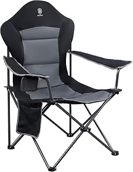 【中古】EVER ADVANCED 折りたたみ式キャンプチェア 屋外用 ハイバックパッド 特大芝生チェア 折りたたみ 軽量 頑丈 スチール ポータブル アウトドアキャ