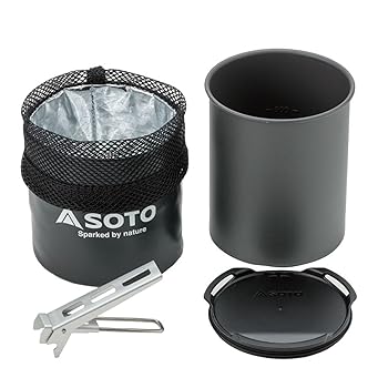 【中古】ソトSOTO クッカー マグカップ 4点仕掛ける 軽さ パウダーコンパクト ソロ 二重奏 山登り トレッキング 難民キャンプ アウトドア サーモともし火 SOD-522