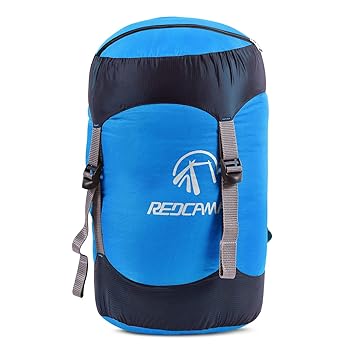 【中古】【39shop】REDCAMP★ナイロン圧縮スタッフサック 軽量寝袋 圧縮袋 バックパック/ハイキング/キャンプに最適 ブルー S(良い)|ドリエム店