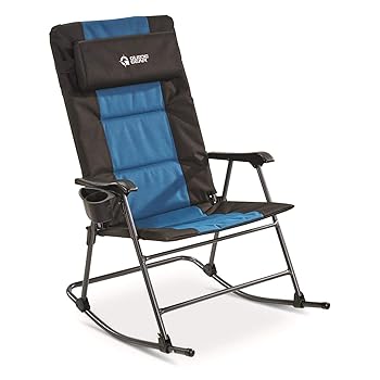 【中古】Guide Gear 大型ロッキングキャンプチェア 耐荷重500ポンド ブルー/ブラック