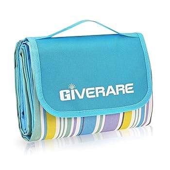 【中古】【39shop】GIVERARE★ピクニックビーチブランケット、XL サンドフリー防水アウトドアキャンプブランケット、速乾オックスフォードファミリーマット、旅行、（非常に良い）｜ドリエム店