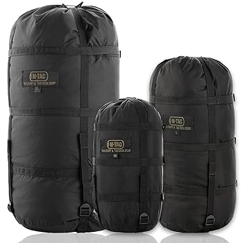 【中古】M-Tac 締めつける原材料サック 寝袋用 ミリタリー 雨合羽 締めつける御徒面子 軽さ ナイロン締めつける袋 旅する 難民キャンプ 山歩き アウトドア用 黒いこと, L - 24リ スポーツ・アウトドア-その他