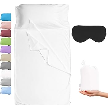 【中古】【39shop】Cozysilk★スリーピングバッグライナー - コットン100% スリープサック 大人用 - キャンプシーツ ホテル トラベルシート フルレングス ティアアウ(非常に良い)|ドリエム店