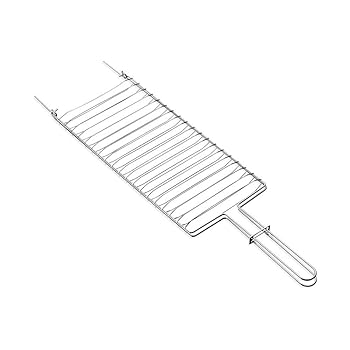 【中古】トラモンティーナ シュラスコ 両面焼ける挟み焼き仕様バーベキューグリル網 73cm アウトドアシーンに最適な高耐久オールステンレス製 縦開き 取