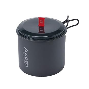 【中古】ソトSOTO クッカー ポット 収容能力1000ml 軽さ パウダーコンパクト 軽銀 脂製フタ 納める容れもの アウトドア 山登り トレッキング 難民キャンプ ソロ デュ その他-スポーツ・アウトドア