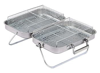 【中古】ベストコBestco バーベキュー用品 シルバー 53×31cm コンパクト たためる アタッシュケース型 ND-6113