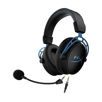 【中古】HyperX Cloud Alpha S ゲーミング 上端仕掛ける 7.1サラウンド物音 低音部自然調整スライダー 青み 2年 HX-HSCAS-BL/WW  4P5L3AA