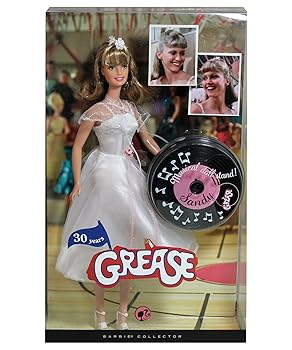 【中古】Barbie Pink Label Collector Collection 30 Years Anniversary Grease 12 Inch Doll - Sandy with White Sleeveless Dress,