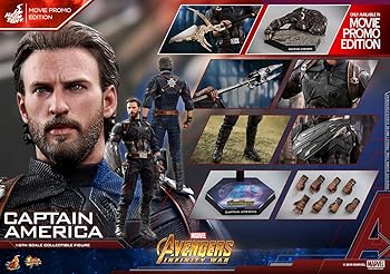 【中古】キャプテン・アメリカＤＸ版 ムービー・マスターピース アベンジャーズ／インフィニティ・ウォー １／６スケールフィギュア by ホットトイズ