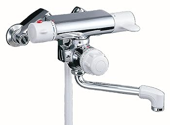 【中古】【39shop】LIXILリクシル★INAX 浴室用 壁付 定量止水サーモスタット付シャワーバス水栓 逆止弁付 防カビホース 吐水口長さ170mm 凍結防止水抜き仕様 RBF-10(良い)|ドリエム店