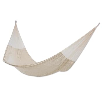 【中古】【39shop】NOVICA★職人 ハンドメイド コットン ハンモック ソリッドロープ アイボリー ホワイト メキシコ マヤ ナチュラルコンフォート」 ダブル（非常に良い）｜ドリエム店 55,511円