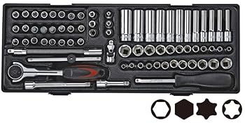 【中古】JTC 6.3粍 73PCSソケット仕掛ける お手々物の具 手道具箱 ロールキャビネット 抽き出し用 手道具仕掛ける ビットソケット ラチェット 伸展