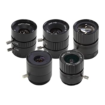 【中古】Arducam CS-マウントレンズキット Raspberry Pi HQ写真機用 手合い 1/2.3、6粍～25粍 興味の中心不一致65～14度 望遠 広角 5個容器に並べる