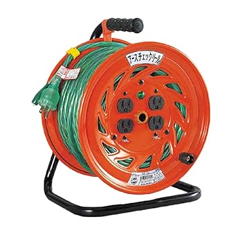 【中古】日動 風変わり役立つこと付電気工膜鳴楽器 アースチェックリール 地べた付 30m GNFE34
