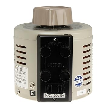 【中古】【39shop】山菱電機★電圧調整器 ボルトスライダー V-130-5 入力:単相2線 100V 容量:500VA（非常に良い）｜ドリエム店